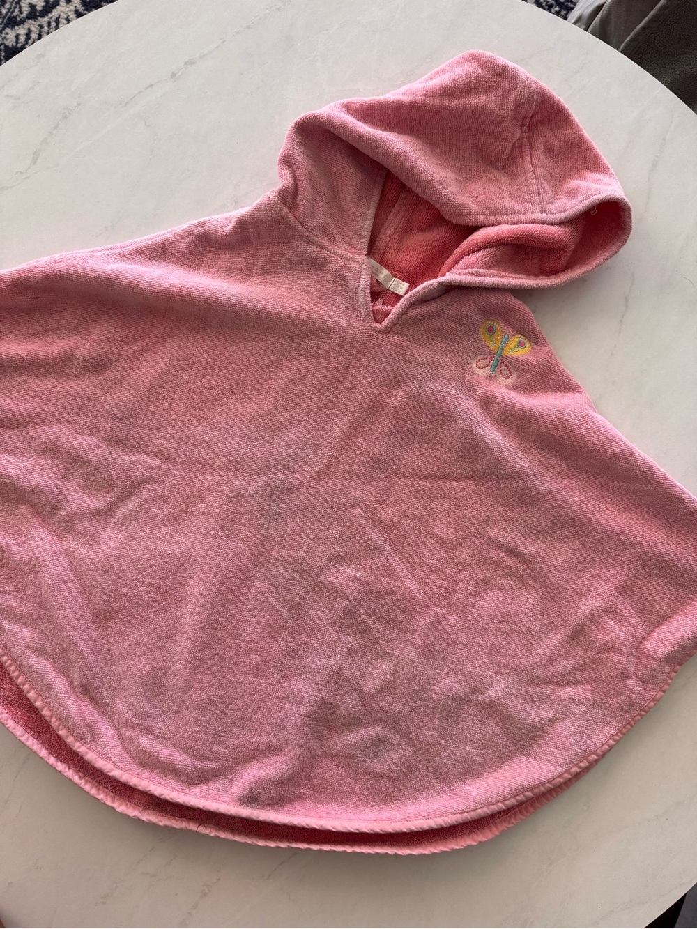 Zara Home Kids Girls Pink Hooded Terry Cloth Bath Towel Poncho Wrap